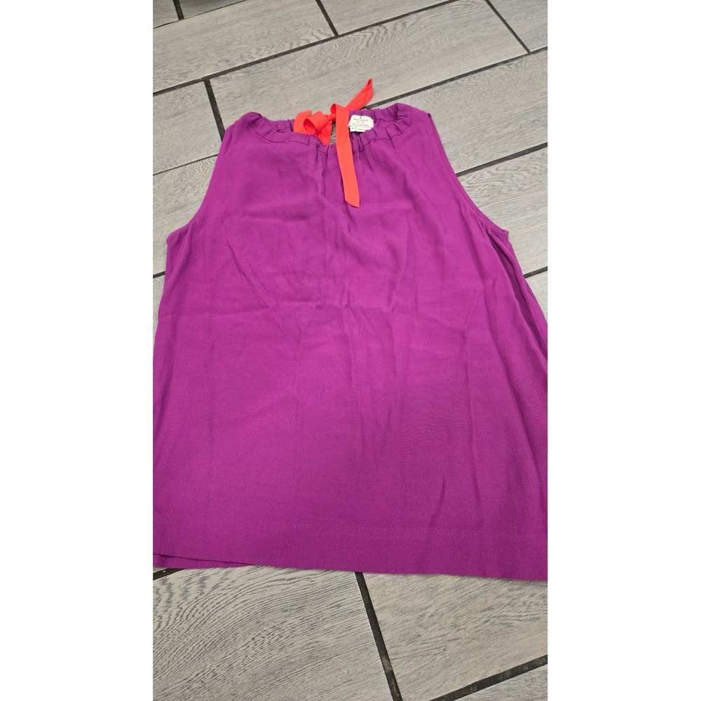 Kate Spade New York Magenta Purple Sleeveless Bow Back Blouse Medium